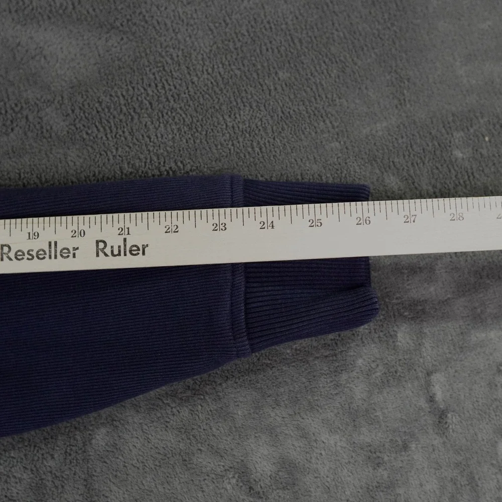 Banana Republic Sweater Jacket Mens XL Navy Blue Ribbed Full Zip Utility Pockets